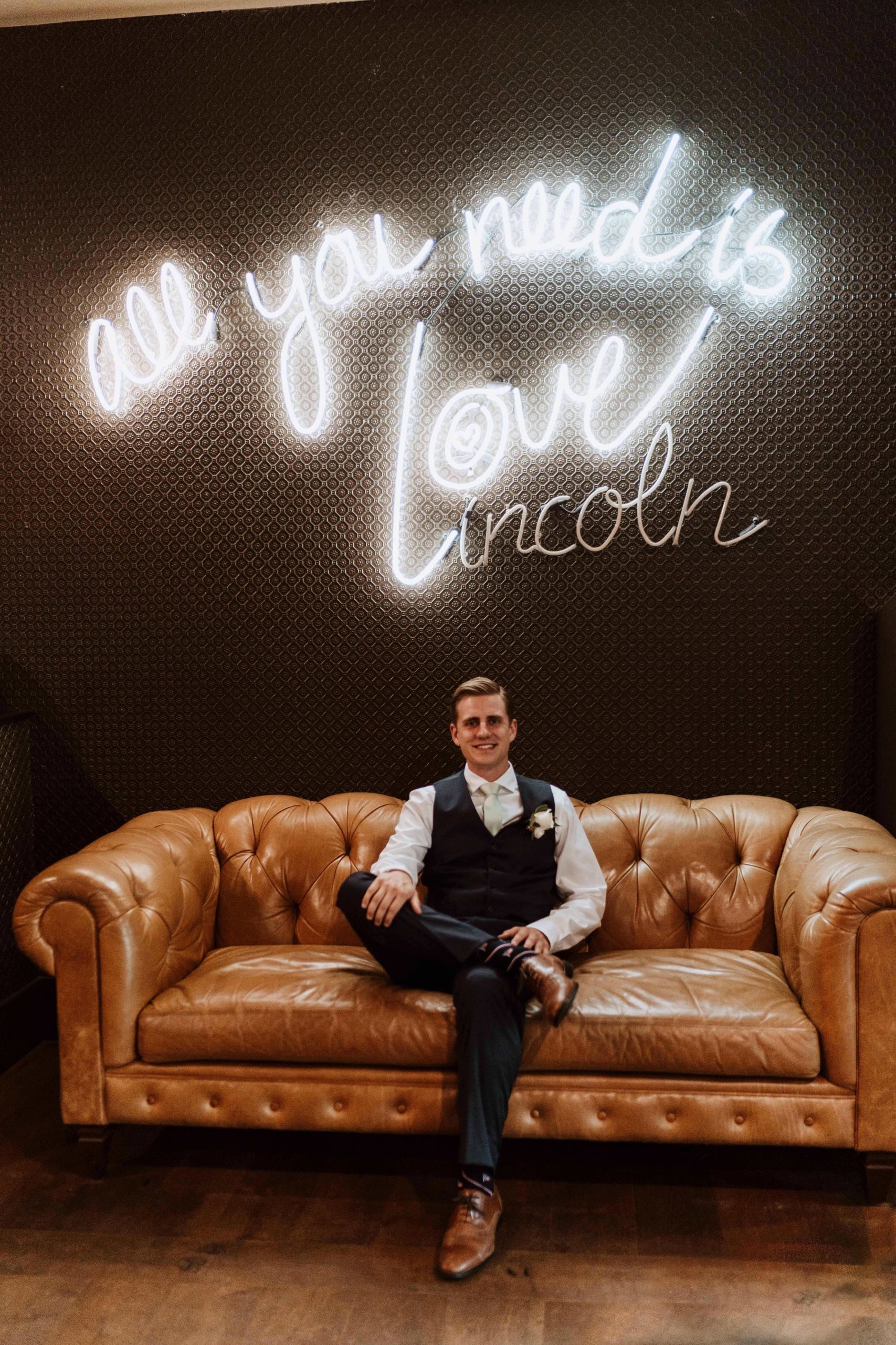 groom waits for his bride on his wedding day