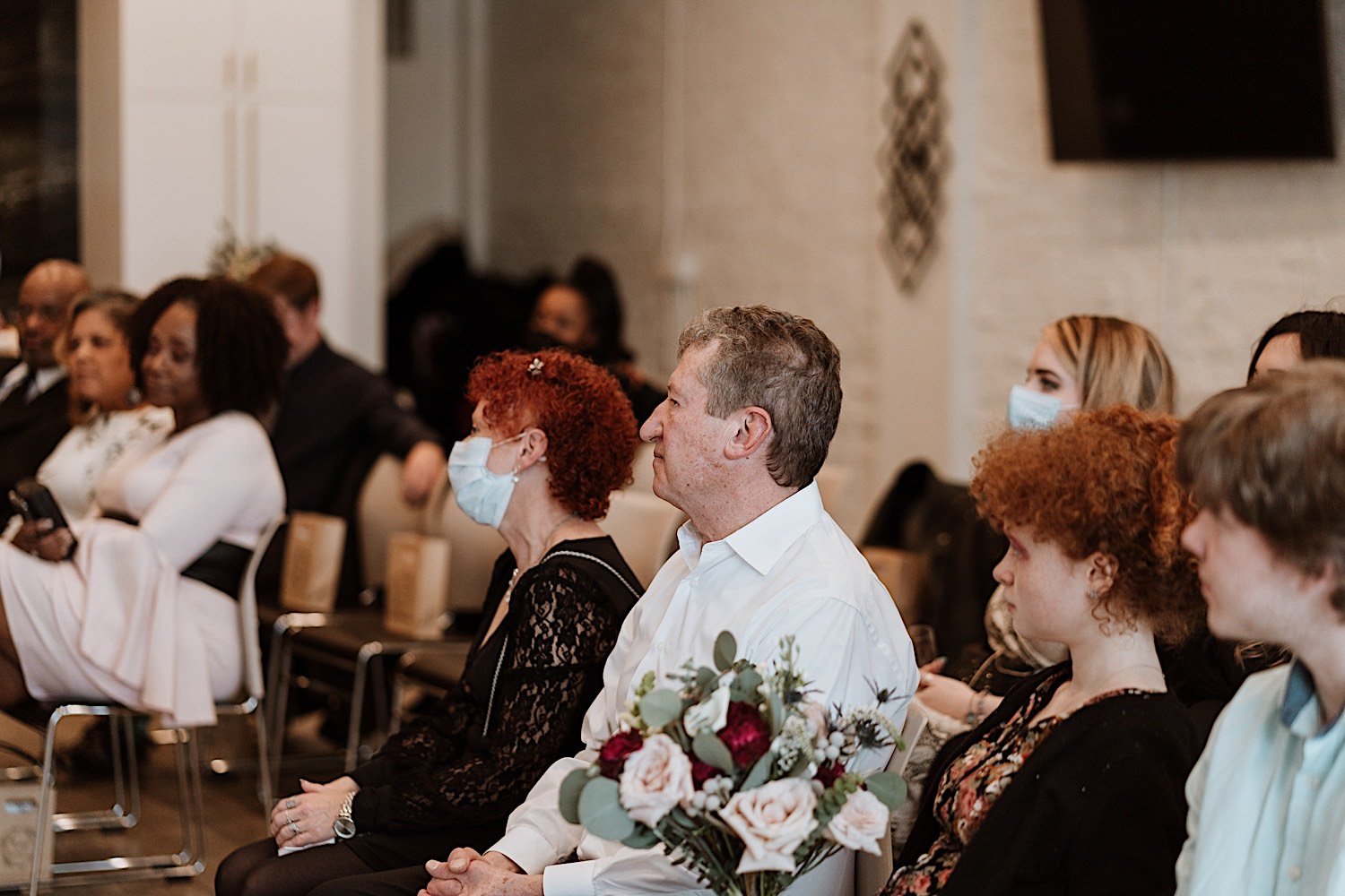 Guests seated during wedding ceremony