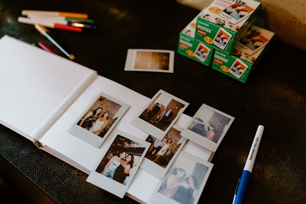 Polaroids from the wedding day at Loft Lucia.
