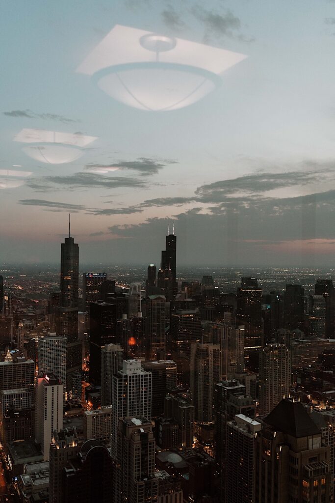 A view of the Willis tower from the John Hancock Building.  