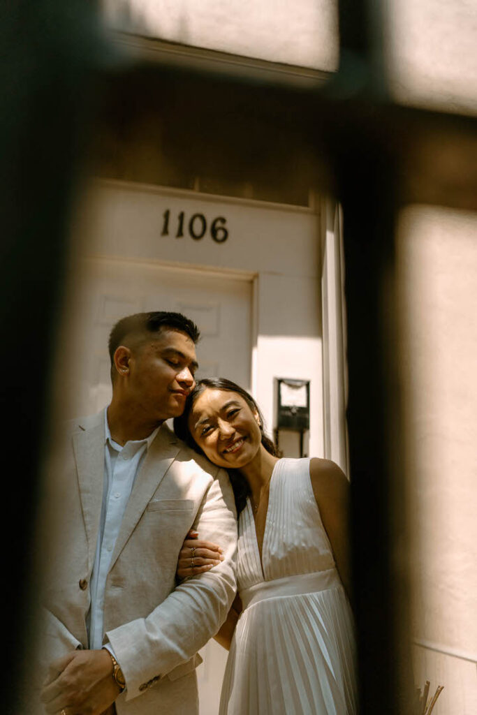 two people laughing
