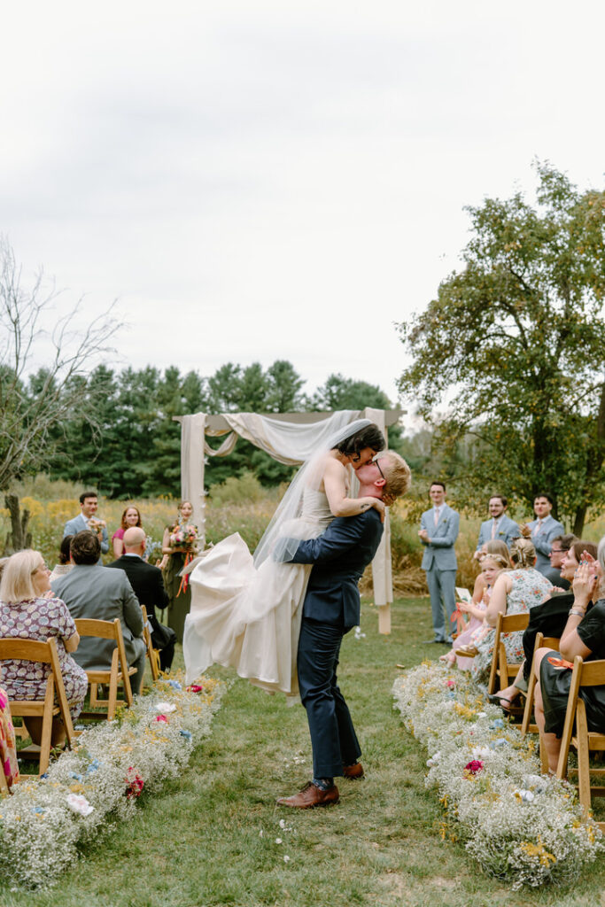 Destination wedding photographer Michigan family farm wedding