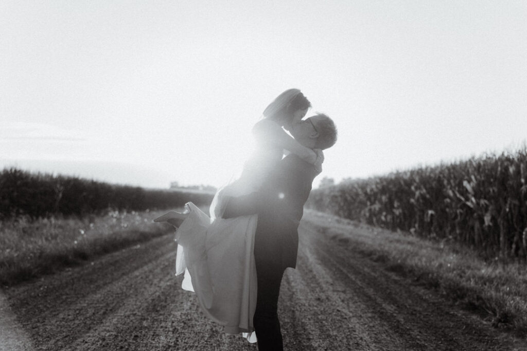 Destination wedding photographer Michigan family farm wedding