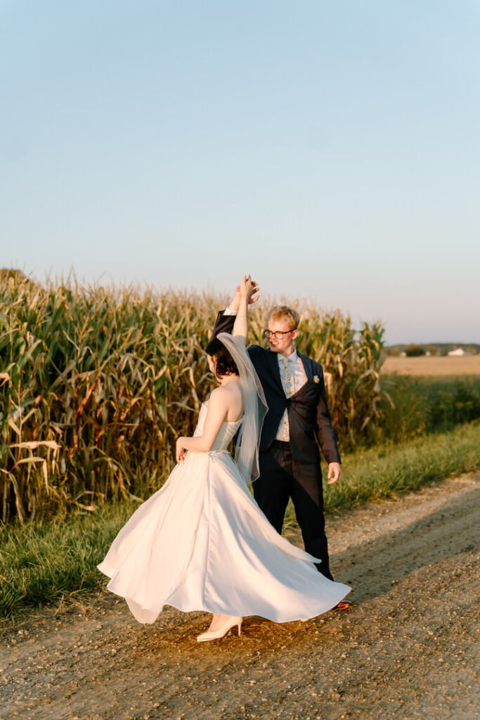 Destination wedding photographer Michigan family farm wedding