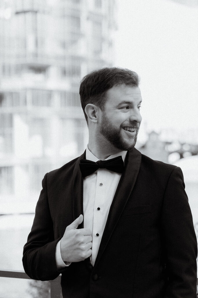 Portrait of groom on his wedding day