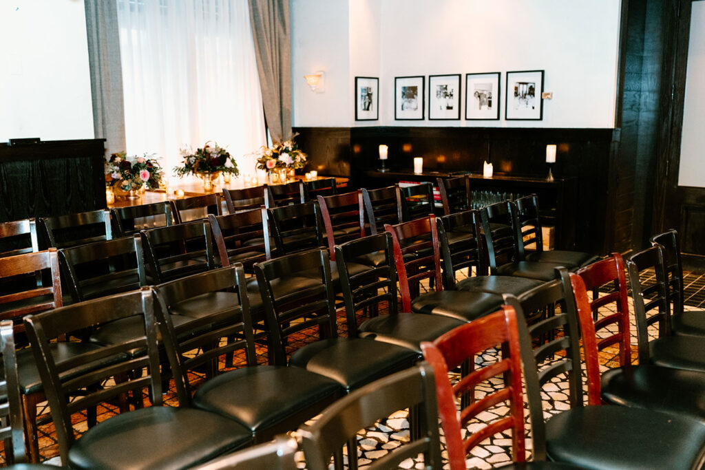 Reception details at Osteria Via Stato Chicago wedding venue