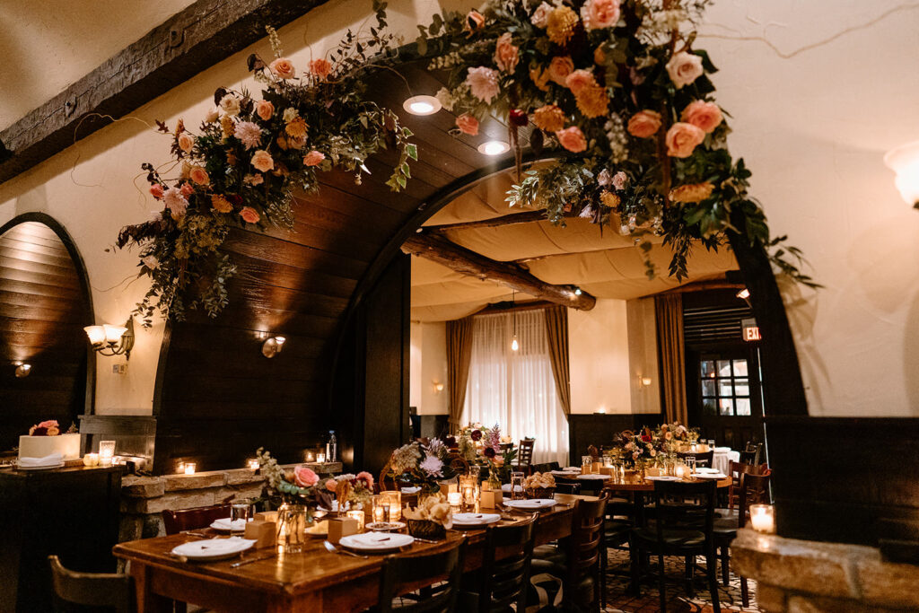 Reception details at Osteria Via Stato Chicago wedding venue